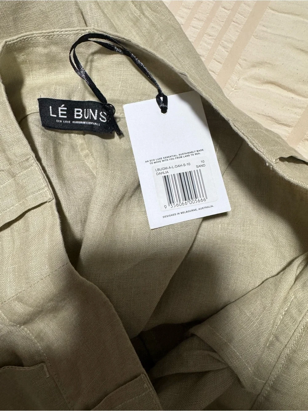 Men's Casual Linen Trousers in Light Sage